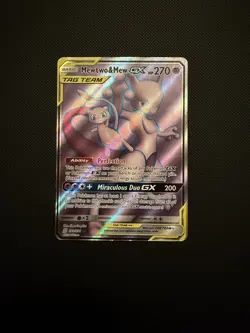 Pokemon Sun and Moon Unified Minds Mew Mewtwo Tag Team 222/236 - Image 1