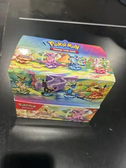 Pokemon Prismatic Evolutions Tin Collection OPENED With Coin/Art. - Image 1