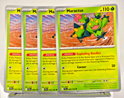 Pokemon TCG SV09 Journey Together Maractus 008/159 Uncommon x4 Playset - Image 1