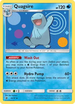 Quagsire 26/70 Dragon Majesty Pokemon Card NM - Image 1