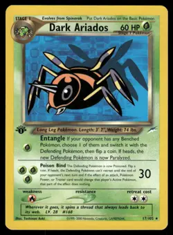 Pokemon Cards Dark Ariados 17/105 1st Edition Neo Destiny WOTC Rare NM - Image 1
