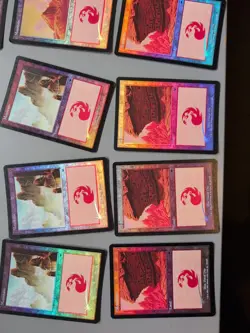 Mountain x13. Shiny Onslaught. MTG Card. Old border FOIL. Basic Land lot - Image 3