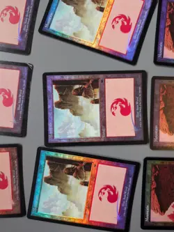 Mountain x13. Shiny Onslaught. MTG Card. Old border FOIL. Basic Land lot - Image 4