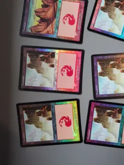 Mountain x13. Shiny Onslaught. MTG Card. Old border FOIL. Basic Land lot - Image 5