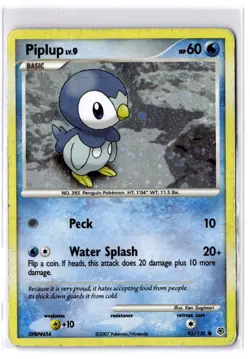 Piplup 93/130 Reverse Holo Diamond & Pearl Base Set Pokemon Card HP - Image 1