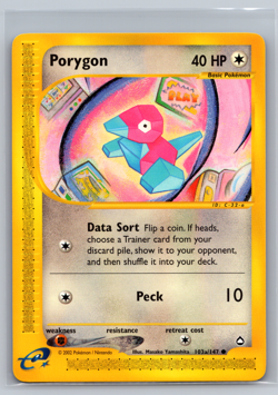 Pokemon Card - Aquapolis 103a/147 - PORYGON (common) - NM - Image 1