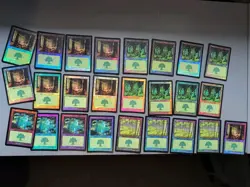 Forest x25. Shiny. Onslaught. MTG Card. Old border FOIL. Basic Land lot - Image 1