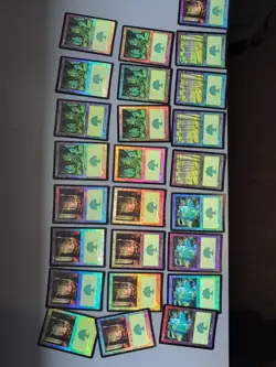 Forest x25. Shiny. Onslaught. MTG Card. Old border FOIL. Basic Land lot - Image 2