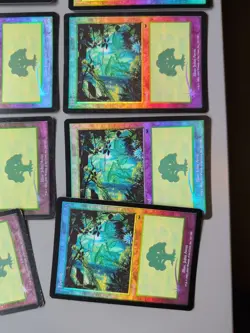 Forest x25. Shiny. Onslaught. MTG Card. Old border FOIL. Basic Land lot - Image 5