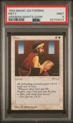 Piety (Dark) - Arabian Nights - MINT - PSA 9. POP 20. See MTG in Store. - Image 1