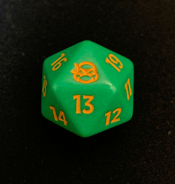 Michelangelo TMNT Turtles - Magic MTG Prerelease Spindown D20 Dice Die - Orange - Image 1