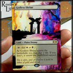 Godless Shrine Altered Art - Hand Painted MTG Alter - Magic - Revelen's Light - Image 1