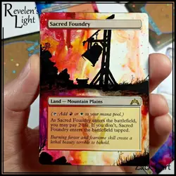 Sacred Foundry Altered Art - Hand Painted MTG Alter - Magic - Revelen's Light - Image 1