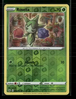 Roselia 002/202 Common Sword & Shield Pokemon Reverse Holo Near Mint - Image 1
