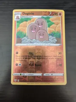 2020 Pokemon Dugtrio 085/189 Swsh03: Darkness Ablaze Reverse Holo - Image 1