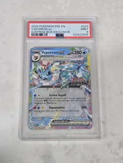 Pokemon [PSA 9] Vaporeon ex 023/131 Prismatic Evolutions Surprise Box Exclusive - Image 1