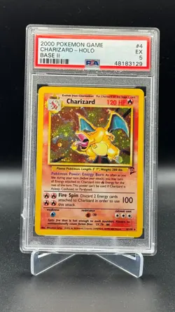 2000 Pokemon Base Set 2 Charizard Holo #4 PSA 5 EX - Vintage WOTC - Image 1