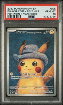 Pokemon SVP EN Promo Pikachu with Grey Felt Hat Van Gogh Full Art 085 PSA 10 - Image 1