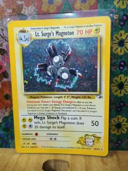 Lt. Surge's Magneton 8/132 - Holo Rare - Vintage Pokemon TCG: Gym Heroes - HP - Image 2