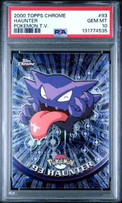 2000 TOPPS CHROME POKEMON T.V. #93 HAUNTER PSA 10 GEM MINT LOW POP MODERN GRADE - Image 1