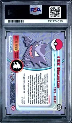 2000 TOPPS CHROME POKEMON T.V. #93 HAUNTER PSA 10 GEM MINT LOW POP MODERN GRADE - Image 2