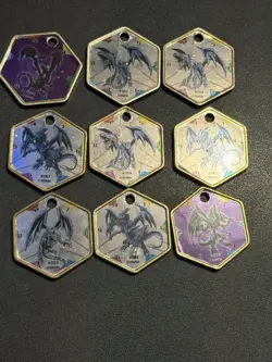 Yugioh Takahashi 9 HOLO Metal Medallion Hexor Lot! Blue Eyes White Dragon!! - Image 5
