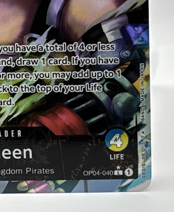 One Piece Queen OP04-040 Leader (Alt Art) Kingdoms Of Intrigue NM ENGLISH - Image 5