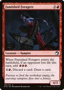X 1 Famished Foragers NM Innistrad Midnight Hunt MID 138 MTG Magic The Gathering - Image 1