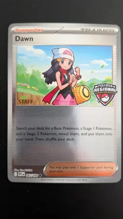 Pokemon TCG Reverse Holo Dawn Regional Championship Staff Card - Image 1