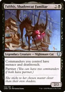 X 1 Falthis, Shadowcat Familiar NM Commander Legends 126 MTG Magic The Gathering - Image 1