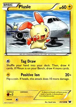 Plusle #39/108 Dark Explorers Near Mint or Better - Pokemon Card - Image 1