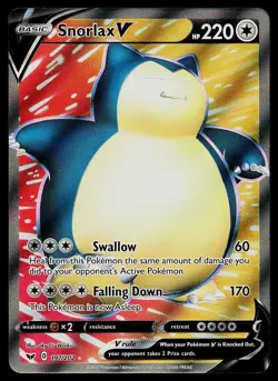 Pokemon Card - Snorlax V Sword & Shield 197/202 Rare Ultra 2020 - Image 1