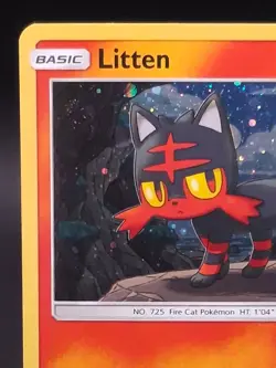Pokemon TCG Litten 24/149 Sun & Moon Cosmos Galaxy Holo Promo Card LP - Image 4
