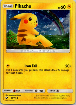 Pikachu 28/73 Pokemon TCG Card Common - Cosmos Holo English Promo Near Mint - Image 1