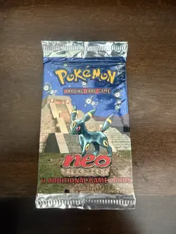 Pokemon TCG Neo Discovery Booster Pack Umbreon Art Sealed 11 Cards Wizards 2001 - Image 2