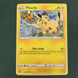 WHOLE SWIRL 💫 Pikachu 049/195 Cosmos Holo Snowflake Stamped Pokemon Card - Image 3