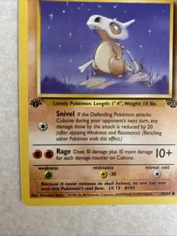 Pokemon Card Cubone 50/64 Jungle 1st Edition - Image 2