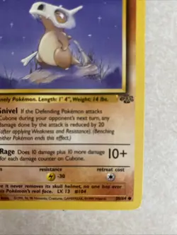 Pokemon Card Cubone 50/64 Jungle 1st Edition - Image 3