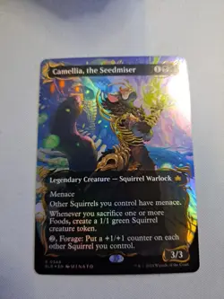 MTG: Camellia, the Seedmiser (Borderless) (Raised Foil) (LP): Bloomburrow - Image 1