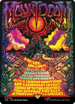 MTG MOUNT DOOM BORDERLESS POSTER FOIL The Lord of the Rings NM - Image 1