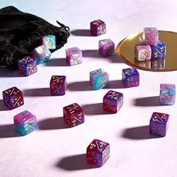 24 Pieces MTG Dice Counters Token Dice Glitter D6 Dice Cube Loyalty Counter Di.. - Image 2