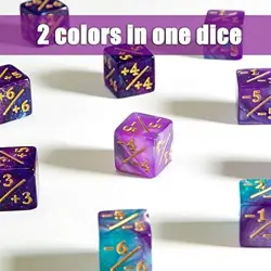 24 Pieces MTG Dice Counters Token Dice Glitter D6 Dice Cube Loyalty Counter Di.. - Image 3