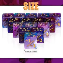 24 Pieces MTG Dice Counters Token Dice Glitter D6 Dice Cube Loyalty Counter Di.. - Image 5