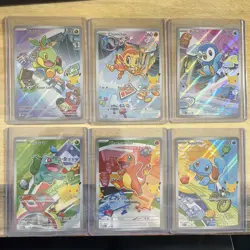 Pokemon TCG First Partner Illustration Collection Kanto Sinnoh Series 1 Set of 6 - Image 1