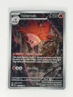 Pokemon Volcarona 100/086 Sv: Black Bolt Illustration Rare Holo English 2025 TCG - Image 1