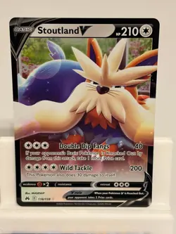 Stoutland V 116 NEAR MINT Crown Zenith 159 Holo Pokemon - Image 2