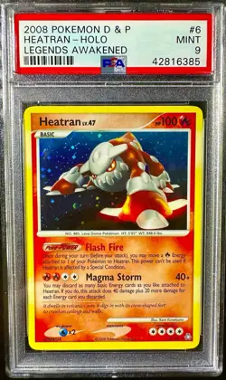 Heatran 6/146 Legends Awakened Holo Pokemon 2008 PSA 9 - Image 1