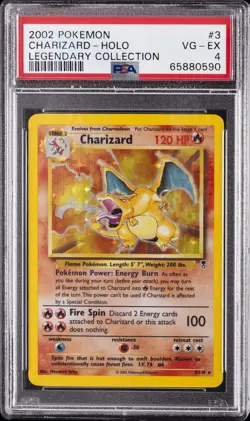 2002 POKEMON LEGENDARY COLLECTION #3 CHARIZARD-HOLO PSA 4 - Image 1