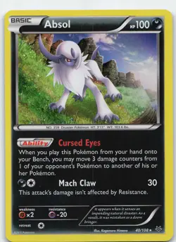 Absol 40/108 Holo Rare Holo XY - Roaring Skies LP Pokemon - Image 1