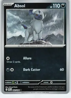 Absol 063/094 Common Reverse Holo ME02: Phantasmal Flames NM Pokemon - Image 1